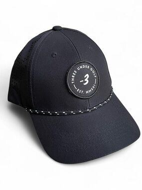 Men's Three Under Golf Black Rope Snapback Hat